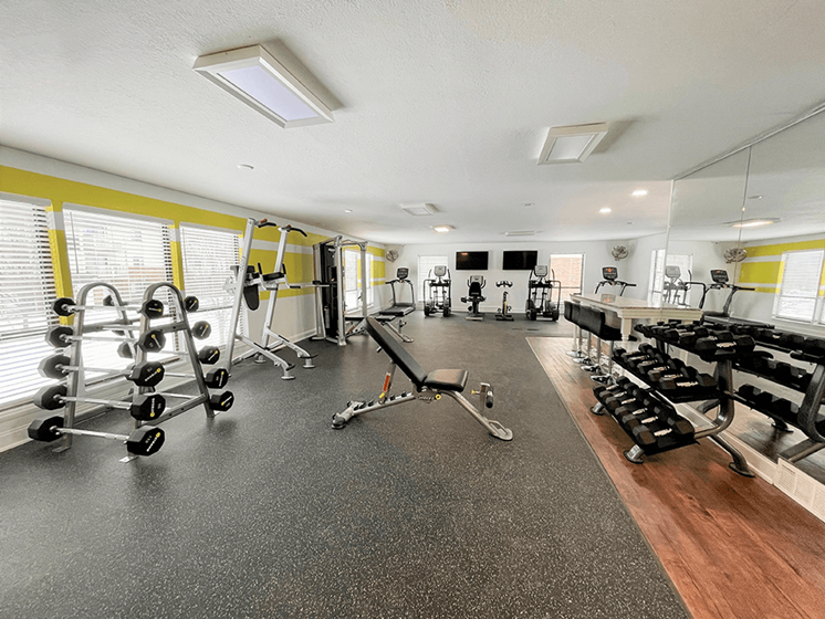 fitness center at Eastland Apartments